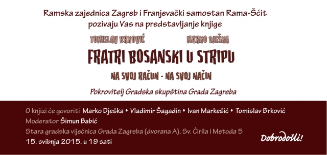 Predstavljanje knjige: Fratri bosanski u stripu u Zagrebu